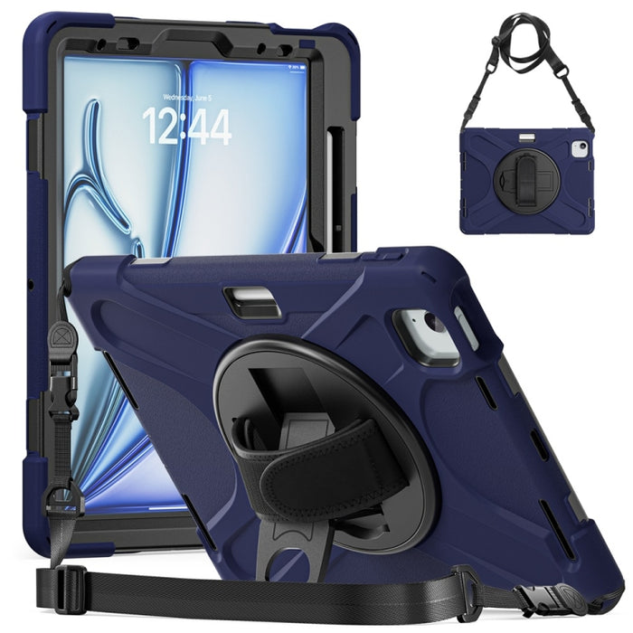 Caja híbrida giratoria de la tableta de la PC del silicón del apretón de Kickstand, For iPad Pro 13 2025 / 2024, For iPad Pro 11 2025 / 2024, For iPad Air 11 2024 / Air 11 2025, For iPad Air 13 2024 / Air 13 2025