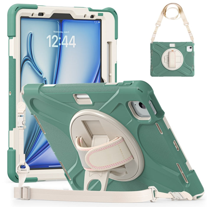 Caja híbrida giratoria de la tableta de la PC del silicón del apretón de Kickstand, For iPad Pro 13 2025 / 2024, For iPad Pro 11 2025 / 2024, For iPad Air 11 2024 / Air 11 2025, For iPad Air 13 2024 / Air 13 2025