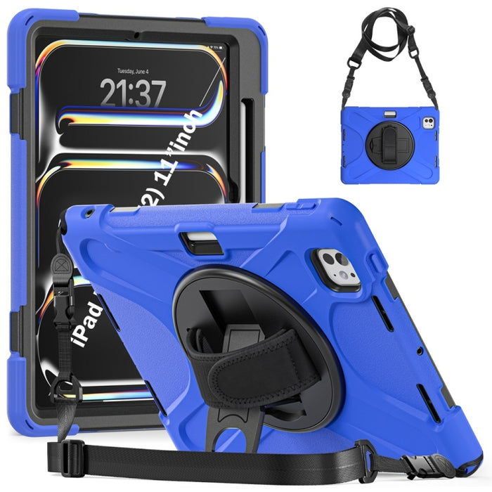 Caja híbrida giratoria de la tableta de la PC del silicón del apretón de Kickstand, For iPad Pro 13 2025 / 2024, For iPad Pro 11 2025 / 2024, For iPad Air 11 2024 / Air 11 2025, For iPad Air 13 2024 / Air 13 2025