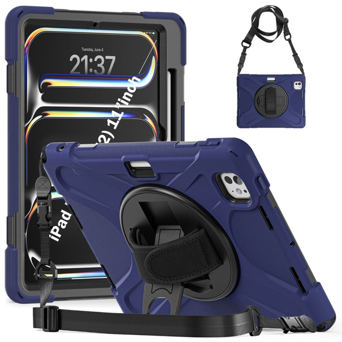 Caja híbrida giratoria de la tableta de la PC del silicón del apretón de Kickstand, For iPad Pro 13 2025 / 2024, For iPad Pro 11 2025 / 2024, For iPad Air 11 2024 / Air 11 2025, For iPad Air 13 2024 / Air 13 2025
