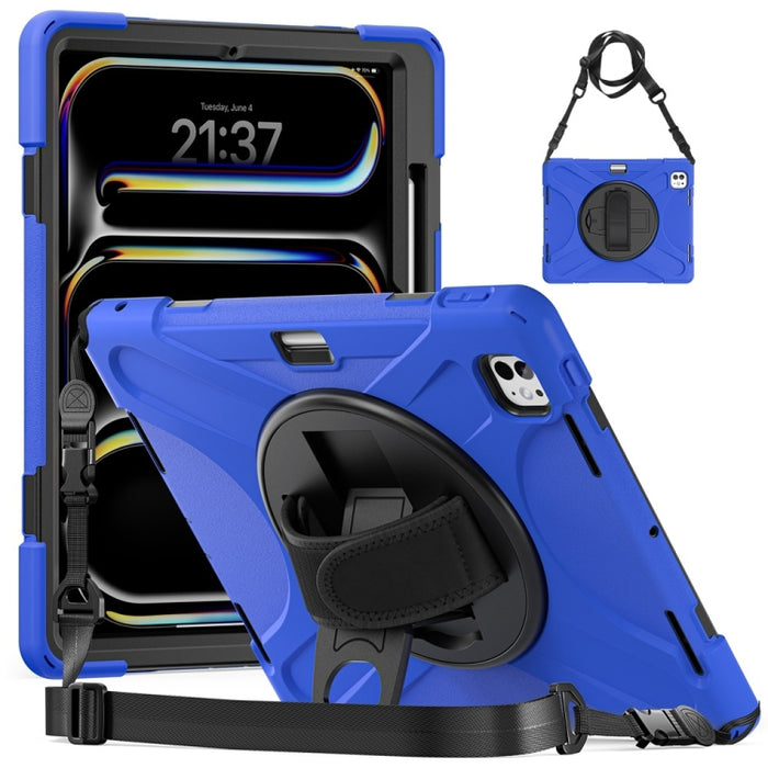 Caja híbrida giratoria de la tableta de la PC del silicón del apretón de Kickstand, For iPad Pro 13 2025 / 2024, For iPad Pro 11 2025 / 2024, For iPad Air 11 2024 / Air 11 2025, For iPad Air 13 2024 / Air 13 2025