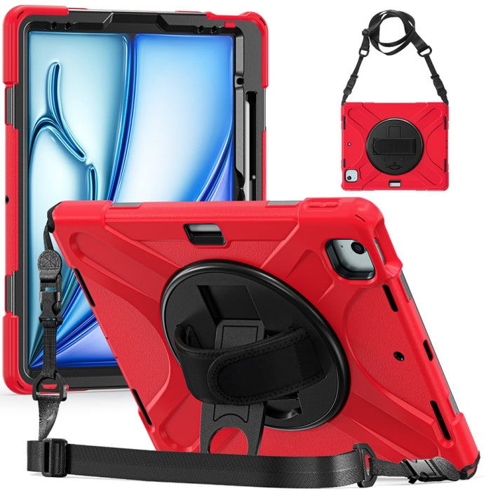 Caja híbrida giratoria de la tableta de la PC del silicón del apretón de Kickstand, For iPad Pro 13 2025 / 2024, For iPad Pro 11 2025 / 2024, For iPad Air 11 2024 / Air 11 2025, For iPad Air 13 2024 / Air 13 2025