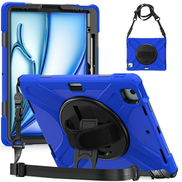 Caja híbrida giratoria de la tableta de la PC del silicón del apretón de Kickstand, For iPad Pro 13 2025 / 2024, For iPad Pro 11 2025 / 2024, For iPad Air 11 2024 / Air 11 2025, For iPad Air 13 2024 / Air 13 2025