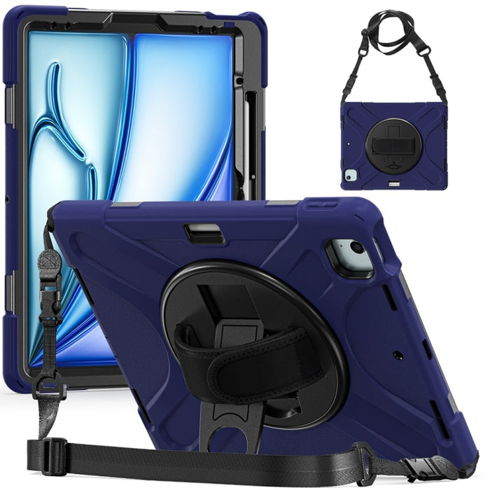 Caja híbrida giratoria de la tableta de la PC del silicón del apretón de Kickstand, For iPad Pro 13 2025 / 2024, For iPad Pro 11 2025 / 2024, For iPad Air 11 2024 / Air 11 2025, For iPad Air 13 2024 / Air 13 2025