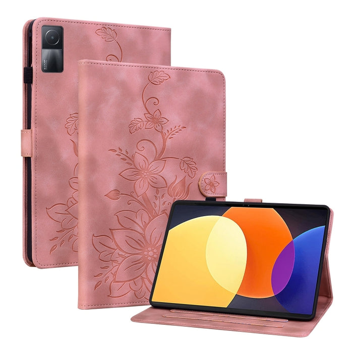 Funda para tablet Lily de piel repujada, For Redmi K Pad 2 8.8 inch 2026, For Xiaomi Redmi K Pad 8.8 inch, For Redmi Pad 2 / Redmi Pad SE 11 2025, For Xiaomi Pad 7 / Pad 7 Pro, For Xiaomi Redmi Pad SE 8.7, For Xiaomi Redmi Pad Pro 12.1                 ...
