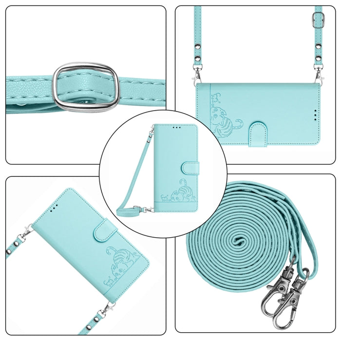 Funda para teléfono de cuero RFID con diseño en relieve de rata y gato con cordón, For Xiaomi A3 4G Global, For  Xiaomi POCO C61 4G Global, For Xiaomi Redmi 13C 4G Global, For Xiaomi POCO C65 Global, For Xiaomi POCO M6 5G Global                        ...