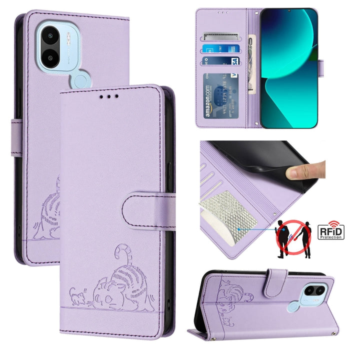 Funda para teléfono de cuero RFID con diseño en relieve de rata y gato con cordón, For Xiaomi Redmi Note 12 5G Global, For Xiaomi POCO X5, For Xiaomi Redmi Note 12 Turbo 5G, For Xiaomi POCO F5 Pro, For Xiaomi Redmi Note 11 4G Global                    ...