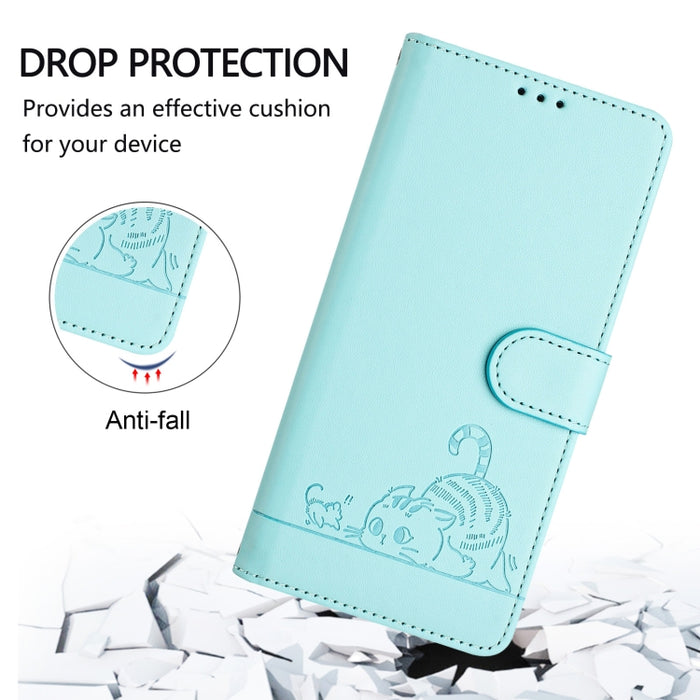 Funda para teléfono de cuero RFID con diseño en relieve de rata y gato con cordón, For Xiaomi Mi 11X / 11X Pro, For Xiaomi Redmi Note 10s 4G, For Xiaomi Redmi Note 10 Pro Max, For Xiaomi Redmi Note 10 Pro India, For Xiaomi Redmi Note 10 Pro 4G         ...