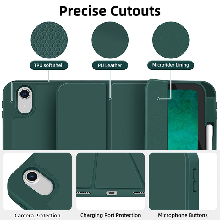 Funda para tableta de cuero inteligente de TPU de 3 pliegues con ranura para bolígrafo, For iPad Pro 13 2025 / 2024, For iPad Pro 11 2025 / 2024, For iPad 2025 / 2022, For iPad Air 11 2025 / 2024, For iPad mini 2024 / mini 6, For iPad Pro 12.9         ...