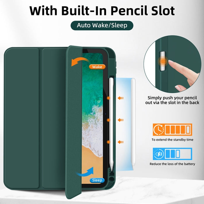 Funda para tableta de cuero inteligente de TPU de 3 pliegues con ranura para bolígrafo, For iPad Pro 13 2025 / 2024, For iPad Pro 11 2025 / 2024, For iPad 2025 / 2022, For iPad Air 11 2025 / 2024, For iPad mini 2024 / mini 6, For iPad Pro 12.9         ...