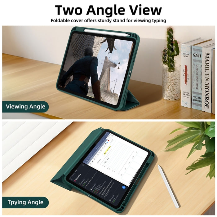 Funda para tableta de cuero inteligente de TPU de 3 pliegues con ranura para bolígrafo, For iPad Pro 13 2025 / 2024, For iPad Pro 11 2025 / 2024, For iPad 2025 / 2022, For iPad Air 11 2025 / 2024, For iPad mini 2024 / mini 6, For iPad Pro 12.9         ...