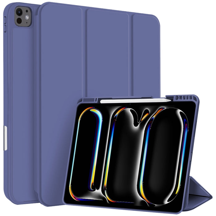 Funda para tableta de cuero inteligente de TPU de 3 pliegues con ranura para bolígrafo, For iPad Pro 13 2025 / 2024, For iPad Pro 11 2025 / 2024, For iPad 2025 / 2022, For iPad Air 11 2025 / 2024, For iPad mini 2024 / mini 6, For iPad Pro 12.9         ...