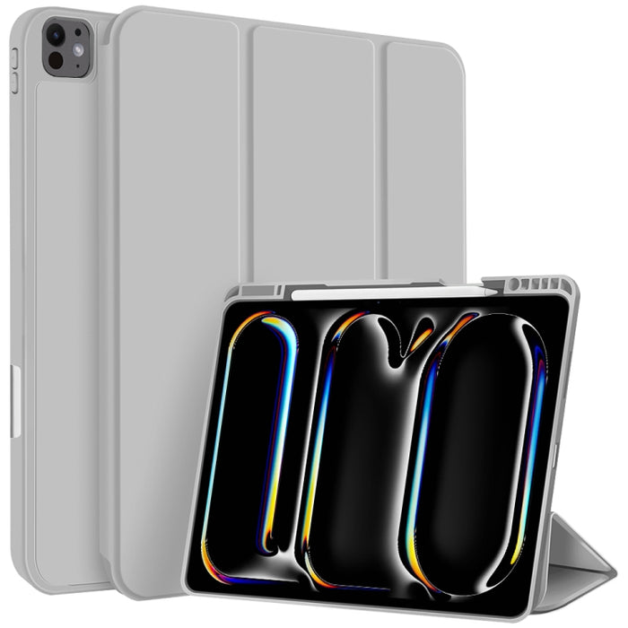 Funda para tableta de cuero inteligente de TPU de 3 pliegues con ranura para bolígrafo, For iPad Pro 13 2025 / 2024, For iPad Pro 11 2025 / 2024, For iPad 2025 / 2022, For iPad Air 11 2025 / 2024, For iPad mini 2024 / mini 6, For iPad Pro 12.9         ...