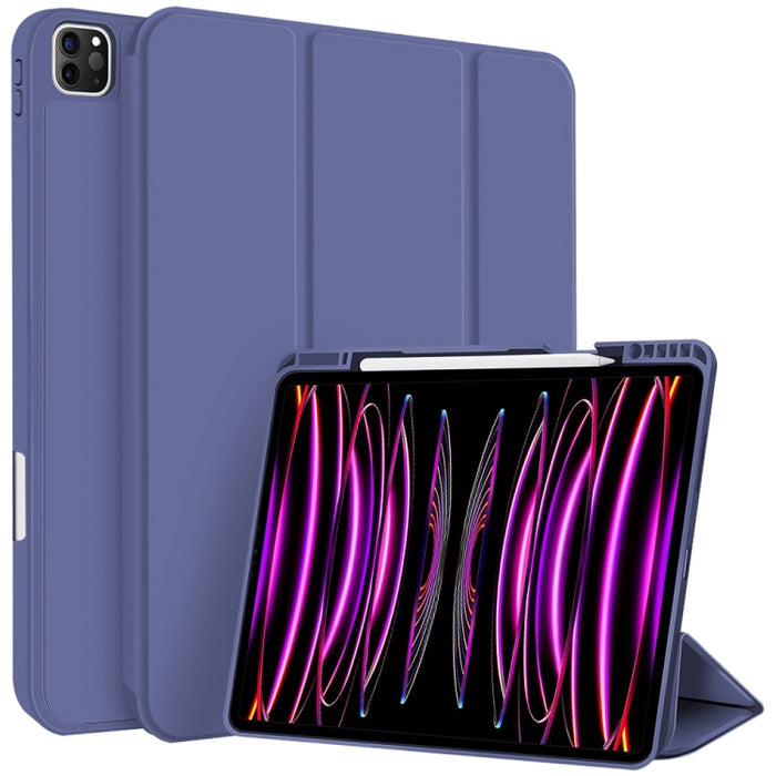 Funda para tableta de cuero inteligente de TPU de 3 pliegues con ranura para bolígrafo, For iPad Pro 13 2025 / 2024, For iPad Pro 11 2025 / 2024, For iPad 2025 / 2022, For iPad Air 11 2025 / 2024, For iPad mini 2024 / mini 6, For iPad Pro 12.9         ...