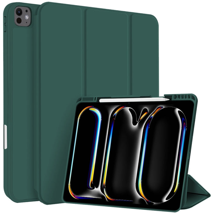 Funda para tableta de cuero inteligente de TPU de 3 pliegues con ranura para bolígrafo, For iPad Pro 13 2025 / 2024, For iPad Pro 11 2025 / 2024, For iPad 2025 / 2022, For iPad Air 11 2025 / 2024, For iPad mini 2024 / mini 6, For iPad Pro 12.9         ...