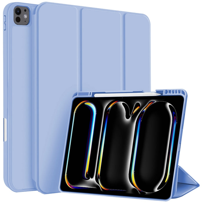 Funda para tableta de cuero inteligente de TPU de 3 pliegues con ranura para bolígrafo, For iPad Pro 13 2025 / 2024, For iPad Pro 11 2025 / 2024, For iPad 2025 / 2022, For iPad Air 11 2025 / 2024, For iPad mini 2024 / mini 6, For iPad Pro 12.9         ...