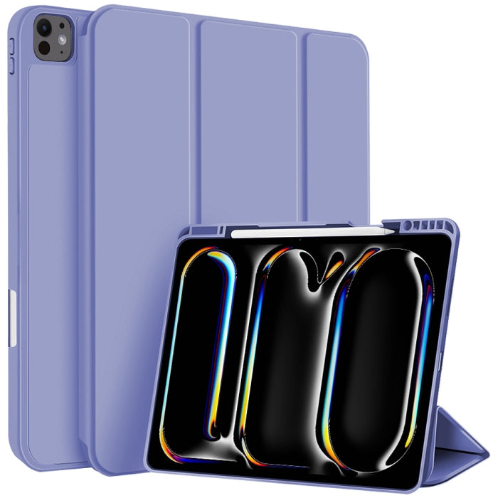 Funda para tableta de cuero inteligente de TPU de 3 pliegues con ranura para bolígrafo, For iPad Pro 13 2025 / 2024, For iPad Pro 11 2025 / 2024, For iPad 2025 / 2022, For iPad Air 11 2025 / 2024, For iPad mini 2024 / mini 6, For iPad Pro 12.9         ...
