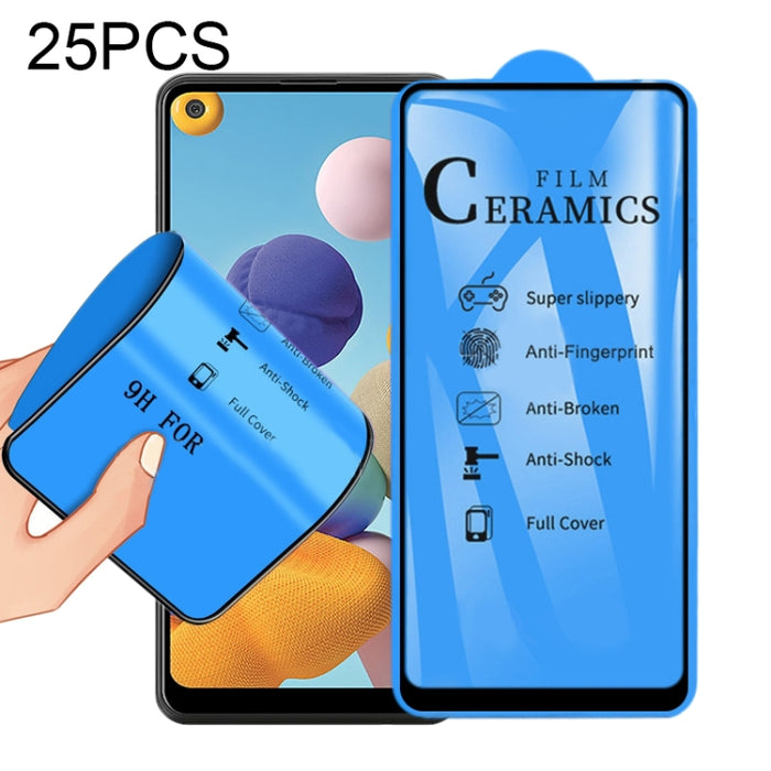 Película de cerámica de cubierta completa con pegamento completo 25 PCS 2.5D, For Xiaomi Mi 9T, For Xiaomi Mi Play, For Xiaomi Redmi K30, For Xiaomi Redmi Note 8, For Xiaomi Redmi Note 8T, For Xiaomi Redmi Note 8 Pro, For Samsung Galaxy A01            ...