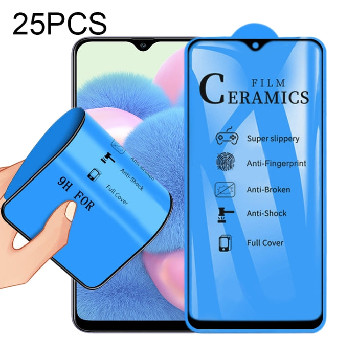 Película de cerámica de cubierta completa con pegamento completo 25 PCS 2.5D, For Xiaomi Mi 9T, For Xiaomi Mi Play, For Xiaomi Redmi K30, For Xiaomi Redmi Note 8, For Xiaomi Redmi Note 8T, For Xiaomi Redmi Note 8 Pro, For Samsung Galaxy A01            ...
