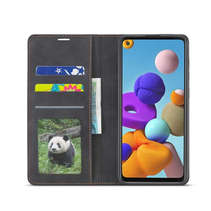 Forwenw Dream Series Oil Edge Fuerte magnetismo Funda de cuero con tapa horizontal con soporte y ranuras para tarjetas y billetera y marco de fotos, For Samsung Galaxy A21s, For Samsung Galaxy Note20, For Samsung Galaxy Note20 Ultra                    ...