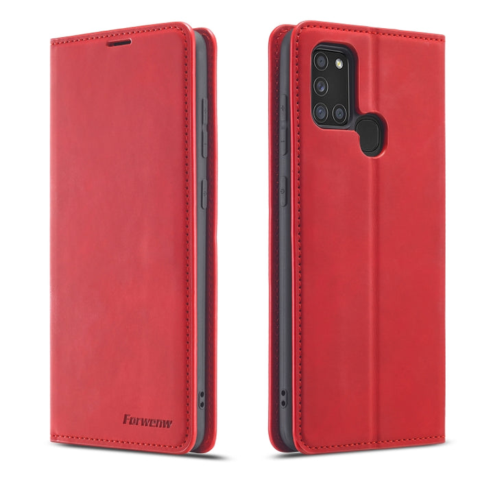 Forwenw Dream Series Oil Edge Fuerte magnetismo Funda de cuero con tapa horizontal con soporte y ranuras para tarjetas y billetera y marco de fotos, For Samsung Galaxy A21s, For Samsung Galaxy Note20, For Samsung Galaxy Note20 Ultra                    ...