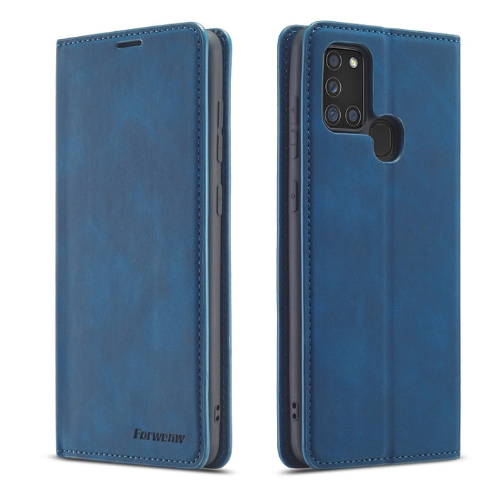 Forwenw Dream Series Oil Edge Fuerte magnetismo Funda de cuero con tapa horizontal con soporte y ranuras para tarjetas y billetera y marco de fotos, For Samsung Galaxy A21s, For Samsung Galaxy Note20, For Samsung Galaxy Note20 Ultra                    ...