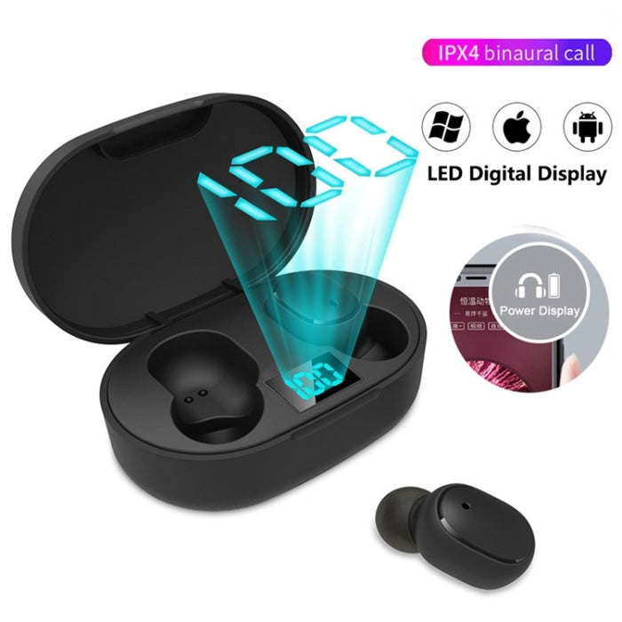 Auricular Bluetooth inalámbrico TWS con pantalla LED E6S, E6S (White), E6S (Pink), E6S (Blue), E6S (Green)