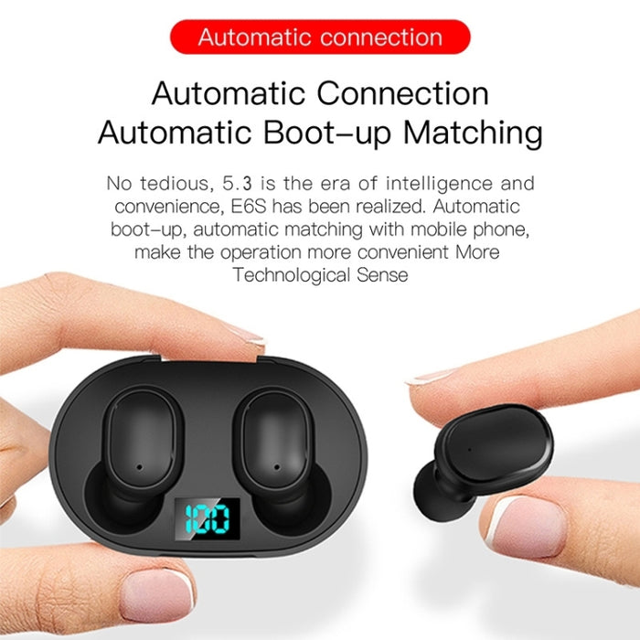 Auricular Bluetooth inalámbrico TWS con pantalla LED E6S, E6S (White), E6S (Pink), E6S (Blue), E6S (Green)