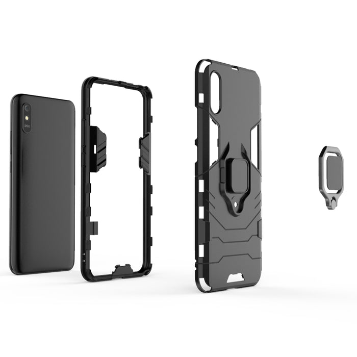 Funda protectora anticaída de PC + TPU con soporte de anillo magnético, For Xiaomi Redmi 9A, For Xiaomi Redmi 9C, For Huawei Enjoy 20, For Huawei Maimang 9, For OPPO Realme C11