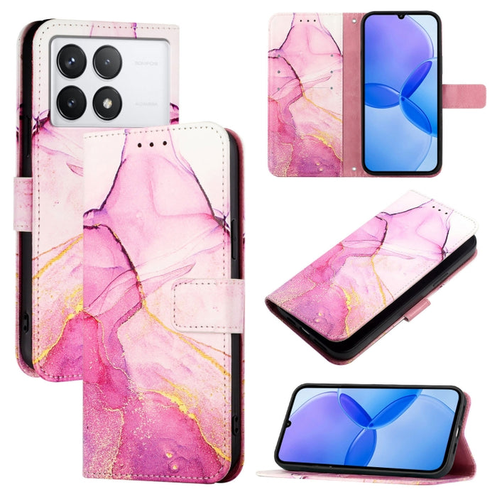 PT003 Funda de teléfono de cuero con tapa y patrón de mármol, For Xiaomi Poco F6, For Xiaomi Poco X6 Neo 5G Global, For Xiaomi 14 Ultra, For Xiaomi 14 Pro, For Xiaomi 14, For Xiaomi Redmi Note 12R / Poco M6 Pro 5G                                       ...