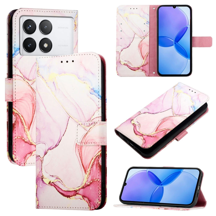 PT003 Funda de teléfono de cuero con tapa y patrón de mármol, For Xiaomi Poco F6, For Xiaomi Poco X6 Neo 5G Global, For Xiaomi 14 Ultra, For Xiaomi 14 Pro, For Xiaomi 14, For Xiaomi Redmi Note 12R / Poco M6 Pro 5G                                       ...
