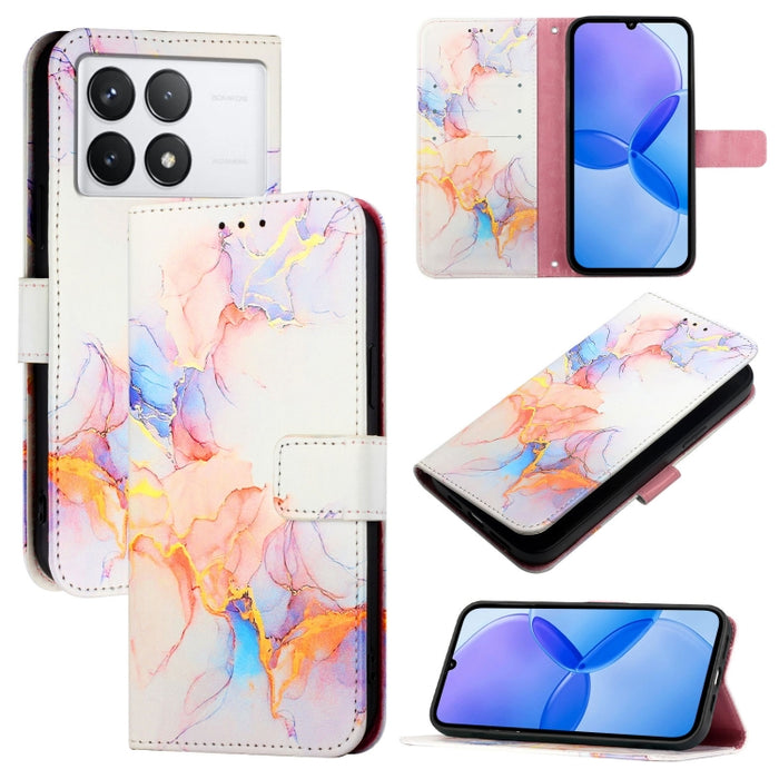 PT003 Funda de teléfono de cuero con tapa y patrón de mármol, For Xiaomi Poco F6, For Xiaomi Poco X6 Neo 5G Global, For Xiaomi 14 Ultra, For Xiaomi 14 Pro, For Xiaomi 14, For Xiaomi Redmi Note 12R / Poco M6 Pro 5G                                       ...