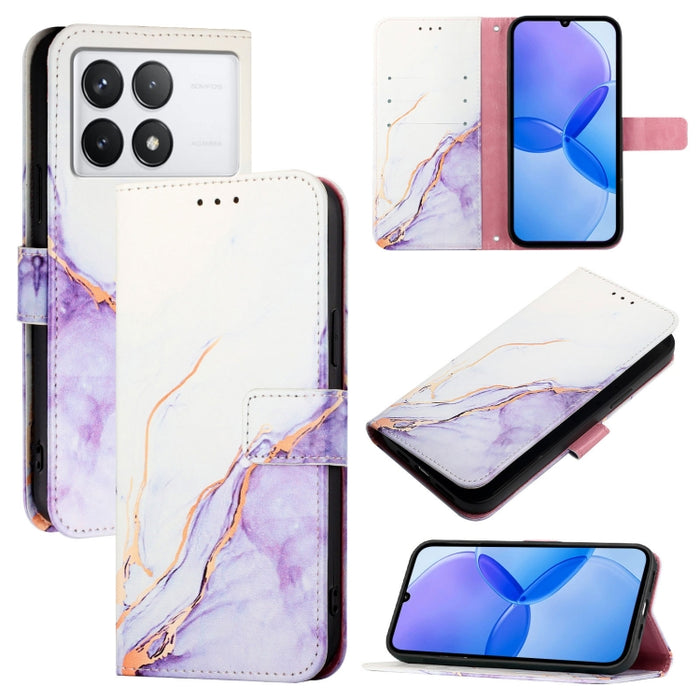 PT003 Funda de teléfono de cuero con tapa y patrón de mármol, For Xiaomi Poco F6, For Xiaomi Poco X6 Neo 5G Global, For Xiaomi 14 Ultra, For Xiaomi 14 Pro, For Xiaomi 14, For Xiaomi Redmi Note 12R / Poco M6 Pro 5G                                       ...