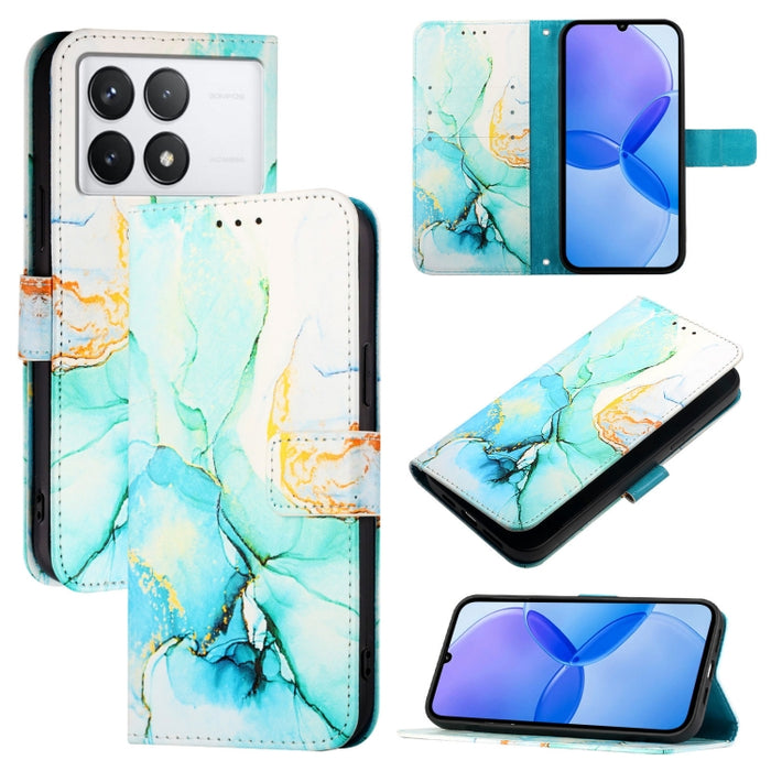 PT003 Funda de teléfono de cuero con tapa y patrón de mármol, For Xiaomi Poco F6, For Xiaomi Poco X6 Neo 5G Global, For Xiaomi 14 Ultra, For Xiaomi 14 Pro, For Xiaomi 14, For Xiaomi Redmi Note 12R / Poco M6 Pro 5G                                       ...