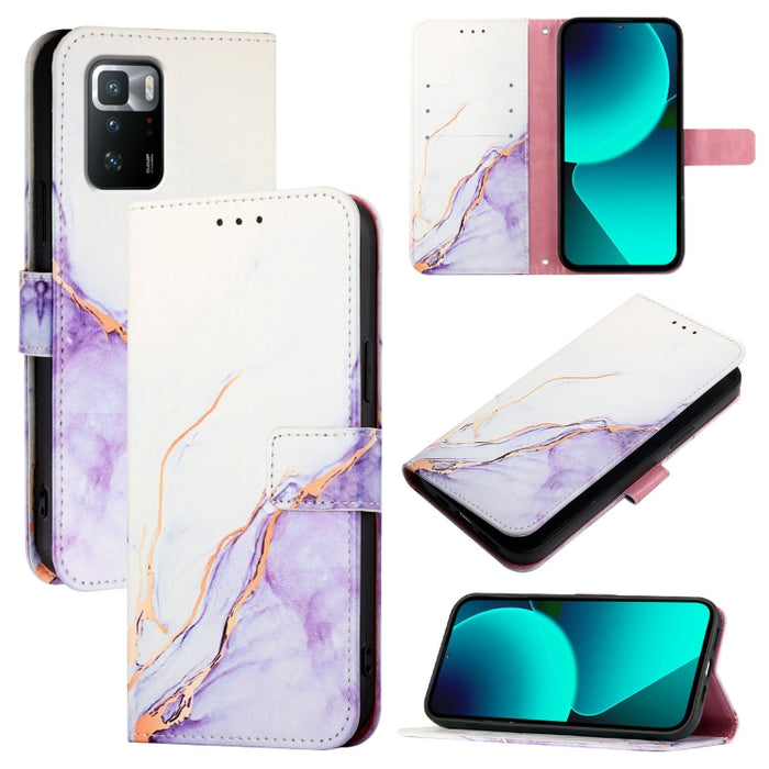 PT003 Funda de teléfono de cuero con tapa y patrón de mármol, For Xiaomi Poco X3 GT, For Xiaomi Mi 11 Ultra, For Xiaomi Mi 11 Pro, For Xiaomi Mi 11, For Xiaomi Redmi 10X 4G, For Xiaomi Redmi Note 9 4G Global, For Xiaomi Mi 10T / 10T Pro 5G / Redmi K30S...