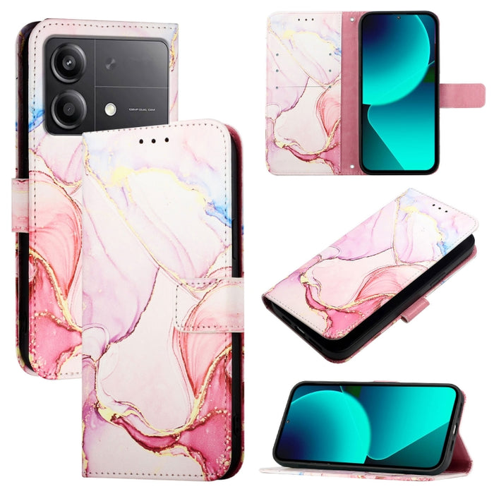 PT003 Funda de teléfono de cuero con tapa y patrón de mármol, For Xiaomi Poco F6, For Xiaomi Poco X6 Neo 5G Global, For Xiaomi 14 Ultra, For Xiaomi 14 Pro, For Xiaomi 14, For Xiaomi Redmi Note 12R / Poco M6 Pro 5G                                       ...