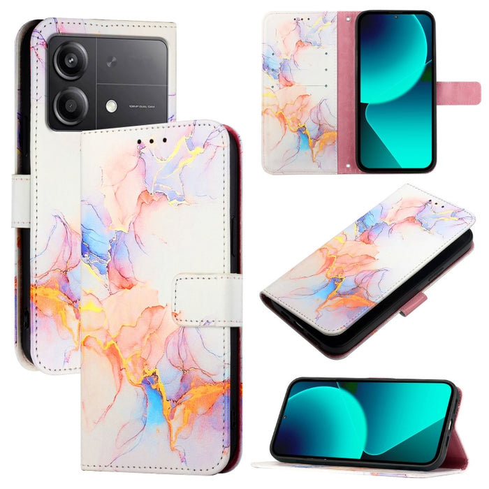PT003 Funda de teléfono de cuero con tapa y patrón de mármol, For Xiaomi Poco F6, For Xiaomi Poco X6 Neo 5G Global, For Xiaomi 14 Ultra, For Xiaomi 14 Pro, For Xiaomi 14, For Xiaomi Redmi Note 12R / Poco M6 Pro 5G                                       ...
