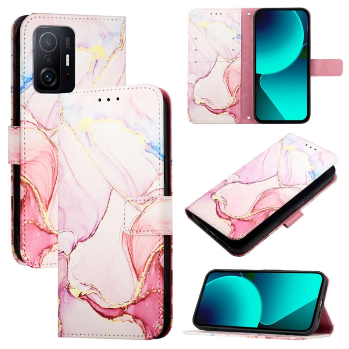 PT003 Funda de teléfono de cuero con tapa y patrón de mármol, For Xiaomi Poco X3 GT, For Xiaomi Mi 11 Ultra, For Xiaomi Mi 11 Pro, For Xiaomi Mi 11, For Xiaomi Redmi 10X 4G, For Xiaomi Redmi Note 9 4G Global, For Xiaomi Mi 10T / 10T Pro 5G / Redmi K30S...