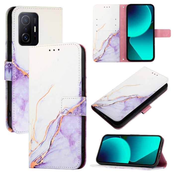 PT003 Funda de teléfono de cuero con tapa y patrón de mármol, For Xiaomi Poco X3 GT, For Xiaomi Mi 11 Ultra, For Xiaomi Mi 11 Pro, For Xiaomi Mi 11, For Xiaomi Redmi 10X 4G, For Xiaomi Redmi Note 9 4G Global, For Xiaomi Mi 10T / 10T Pro 5G / Redmi K30S...