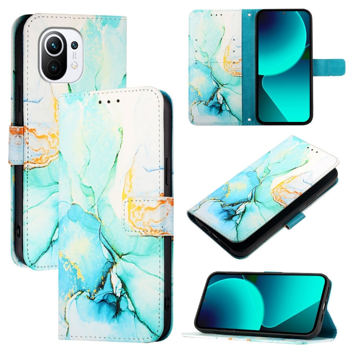 PT003 Funda de teléfono de cuero con tapa y patrón de mármol, For Xiaomi Poco X3 GT, For Xiaomi Mi 11 Ultra, For Xiaomi Mi 11 Pro, For Xiaomi Mi 11, For Xiaomi Redmi 10X 4G, For Xiaomi Redmi Note 9 4G Global, For Xiaomi Mi 10T / 10T Pro 5G / Redmi K30S...