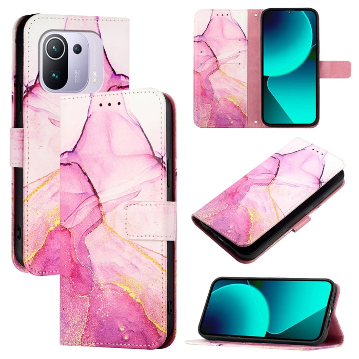 PT003 Funda de teléfono de cuero con tapa y patrón de mármol, For Xiaomi Poco X3 GT, For Xiaomi Mi 11 Ultra, For Xiaomi Mi 11 Pro, For Xiaomi Mi 11, For Xiaomi Redmi 10X 4G, For Xiaomi Redmi Note 9 4G Global, For Xiaomi Mi 10T / 10T Pro 5G / Redmi K30S...