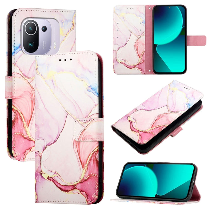 PT003 Funda de teléfono de cuero con tapa y patrón de mármol, For Xiaomi Poco X3 GT, For Xiaomi Mi 11 Ultra, For Xiaomi Mi 11 Pro, For Xiaomi Mi 11, For Xiaomi Redmi 10X 4G, For Xiaomi Redmi Note 9 4G Global, For Xiaomi Mi 10T / 10T Pro 5G / Redmi K30S...