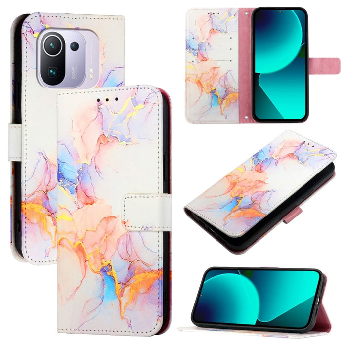 PT003 Funda de teléfono de cuero con tapa y patrón de mármol, For Xiaomi Poco X3 GT, For Xiaomi Mi 11 Ultra, For Xiaomi Mi 11 Pro, For Xiaomi Mi 11, For Xiaomi Redmi 10X 4G, For Xiaomi Redmi Note 9 4G Global, For Xiaomi Mi 10T / 10T Pro 5G / Redmi K30S...