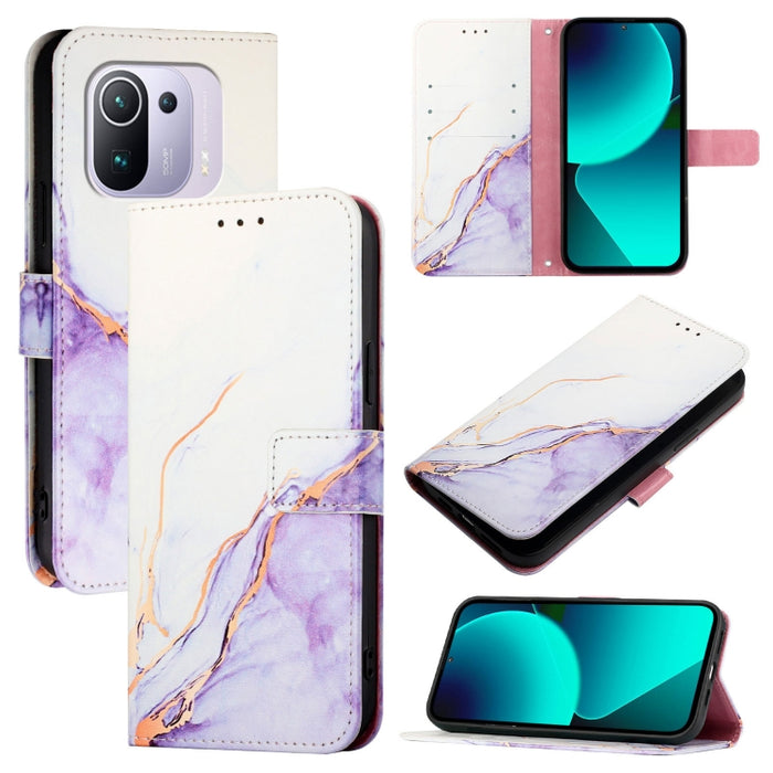 PT003 Funda de teléfono de cuero con tapa y patrón de mármol, For Xiaomi Poco X3 GT, For Xiaomi Mi 11 Ultra, For Xiaomi Mi 11 Pro, For Xiaomi Mi 11, For Xiaomi Redmi 10X 4G, For Xiaomi Redmi Note 9 4G Global, For Xiaomi Mi 10T / 10T Pro 5G / Redmi K30S...
