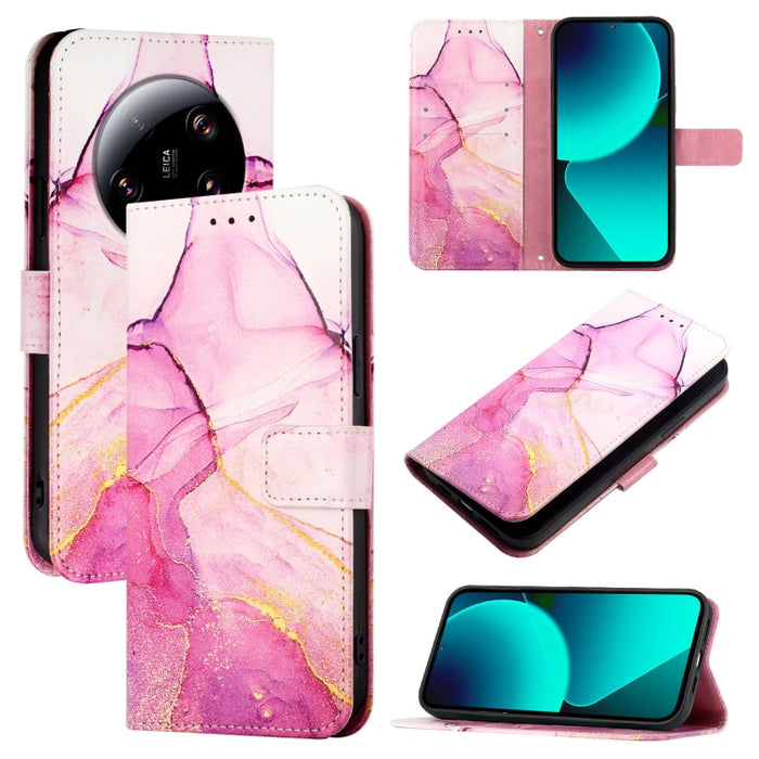 PT003 Funda de teléfono de cuero con tapa y patrón de mármol, For Xiaomi Poco F6, For Xiaomi Poco X6 Neo 5G Global, For Xiaomi 14 Ultra, For Xiaomi 14 Pro, For Xiaomi 14, For Xiaomi Redmi Note 12R / Poco M6 Pro 5G                                       ...