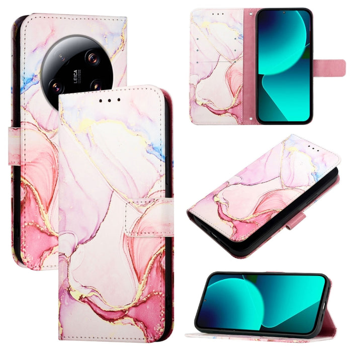 PT003 Funda de teléfono de cuero con tapa y patrón de mármol, For Xiaomi Poco F6, For Xiaomi Poco X6 Neo 5G Global, For Xiaomi 14 Ultra, For Xiaomi 14 Pro, For Xiaomi 14, For Xiaomi Redmi Note 12R / Poco M6 Pro 5G                                       ...