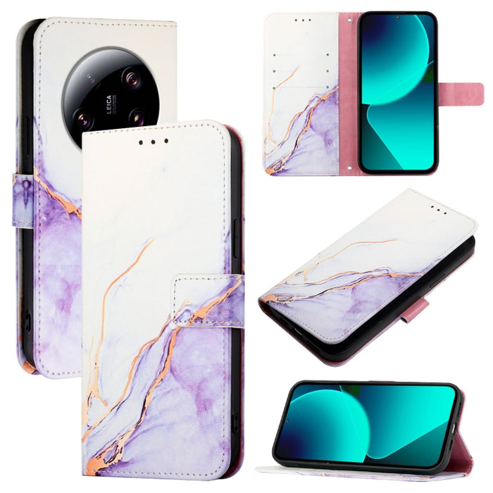 PT003 Funda de teléfono de cuero con tapa y patrón de mármol, For Xiaomi Poco F6, For Xiaomi Poco X6 Neo 5G Global, For Xiaomi 14 Ultra, For Xiaomi 14 Pro, For Xiaomi 14, For Xiaomi Redmi Note 12R / Poco M6 Pro 5G                                       ...