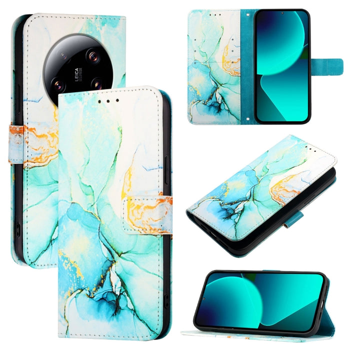 PT003 Funda de teléfono de cuero con tapa y patrón de mármol, For Xiaomi Poco F6, For Xiaomi Poco X6 Neo 5G Global, For Xiaomi 14 Ultra, For Xiaomi 14 Pro, For Xiaomi 14, For Xiaomi Redmi Note 12R / Poco M6 Pro 5G                                       ...