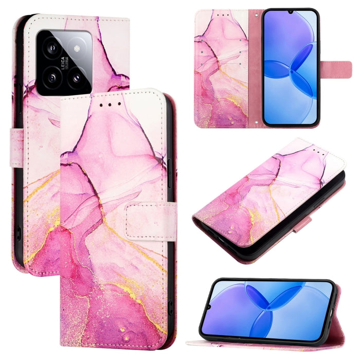 PT003 Funda de teléfono de cuero con tapa y patrón de mármol, For Xiaomi Poco F6, For Xiaomi Poco X6 Neo 5G Global, For Xiaomi 14 Ultra, For Xiaomi 14 Pro, For Xiaomi 14, For Xiaomi Redmi Note 12R / Poco M6 Pro 5G                                       ...