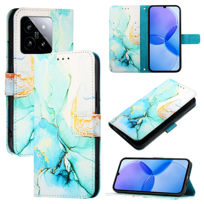 PT003 Funda de teléfono de cuero con tapa y patrón de mármol, For Xiaomi Poco F6, For Xiaomi Poco X6 Neo 5G Global, For Xiaomi 14 Ultra, For Xiaomi 14 Pro, For Xiaomi 14, For Xiaomi Redmi Note 12R / Poco M6 Pro 5G                                       ...